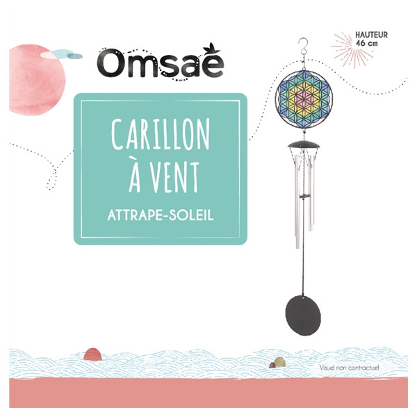 Carillon à vent Attrape-soleil Fleur de Vie 46 cm