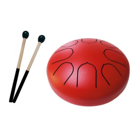 Mini Tongue Drum Rouge Diamètre 15 cm