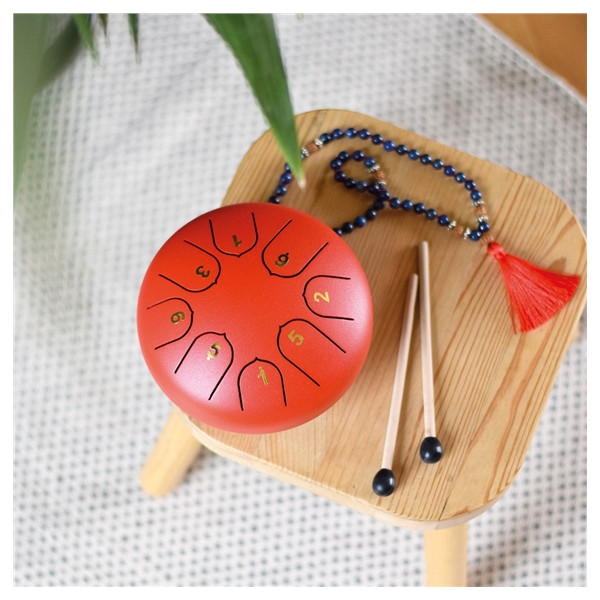 Mini Tongue Drum Rouge Diamètre 15 cm