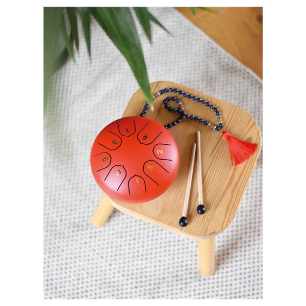 Mini Tongue Drum Rouge Diamètre 15 cm
