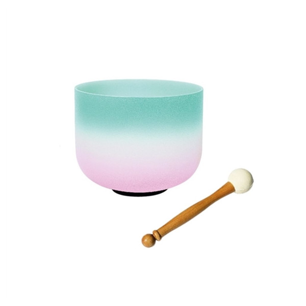 Bol Chantant en Cristal Candy Rose et Vert Diamètre 15 cm