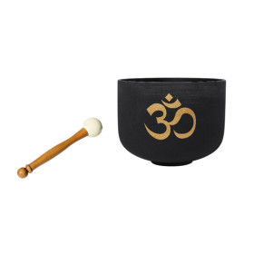 Bol Chantant en Cristal Om Noir Diamètre 20 cm