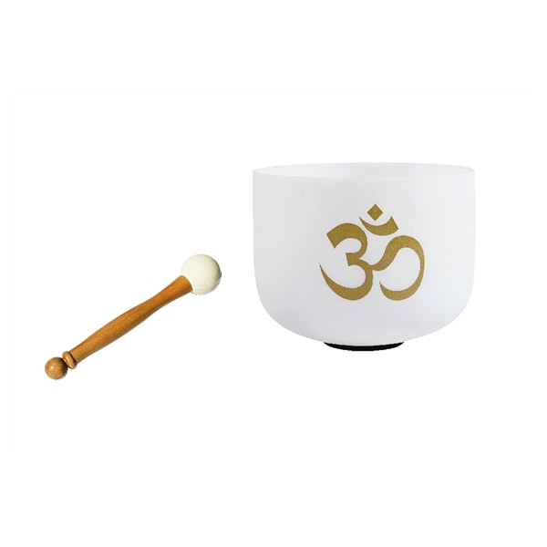 Bol Chantant en Cristal Om Blanc Diamètre 20 cm