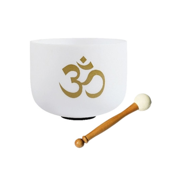 Bol Chantant en Cristal Om Blanc Diamètre 20 cm