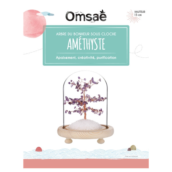 Arbre du Bonheur sous cloche Améthyste