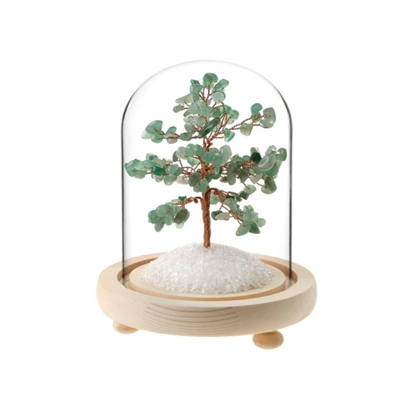 Arbre du Bonheur sous cloche Aventurine Verte