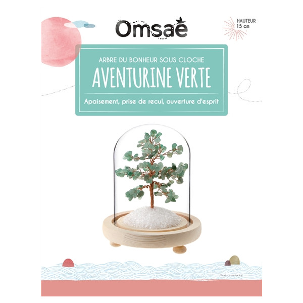 Arbre du Bonheur sous cloche Aventurine Verte