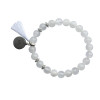 Bracelet Cristal de Roche Perles rondes 8 mm Pompon Breloque Love