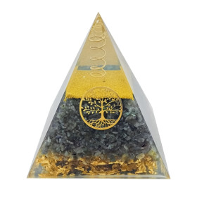 Pyramide Orgonite Labradorite Arbre de vie
