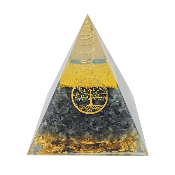 Pyramide Orgonite Labradorite Arbre de vie