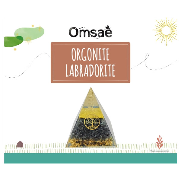 Pyramide Orgonite Labradorite Arbre de vie