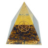 Pyramide Orgonite Oeil de Tigre Pentacle