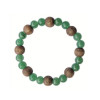 Bracelet Aventurine Verte Perles rondes 8 mm et Perles bois 1 cm