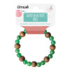 Bracelet Aventurine Verte Perles rondes 8 mm et Perles bois 1 cm