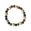 Bracelet Agate Multicolore Perles rondes 8 mm et Perles bois 1 cm