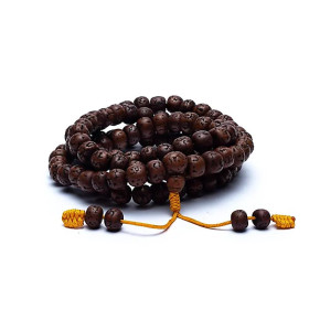 Mala Rudraksha 108 grains poliee -- 1.0 cm
