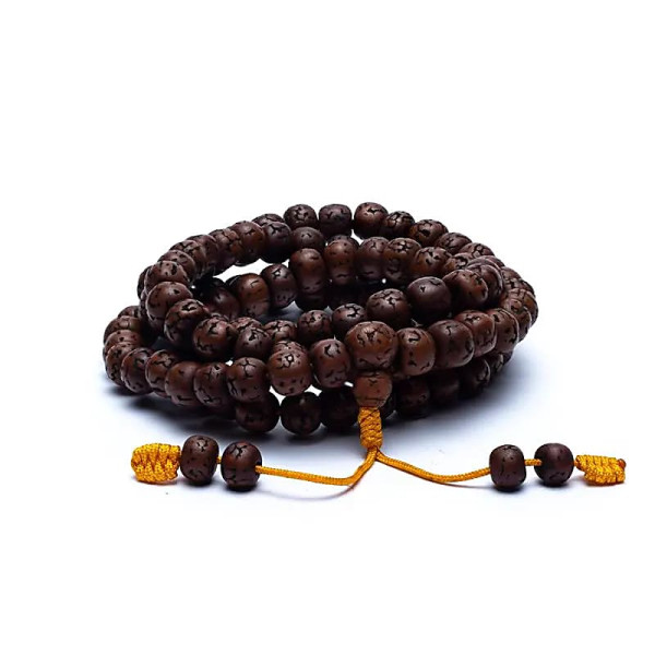 Mala Rudraksha 108 grains poliee -- 1.0 cm