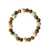 Bracelet Oeil de tigre Perles rondes 8 mm et Perles bois 1 cm