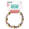 Bracelet Quartz rose Perles rondes 8 mm et Perles bois 1 cm