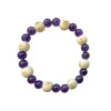 Bracelet Améthyste Perles rondes 8 mm et Perles bois 1 cm