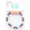 Bracelet Améthyste Perles rondes 8 mm et Perles bois 1 cm