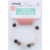 Bracelet Quartz Rose Agate Perles rondes 8 mm Perle coeur 15 mm