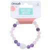 Bracelet Quartz Rose Améthyste Perles rondes 8 mm Perle coeur 15 mm
