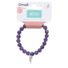 Bracelet Améthyste Perles rondes 8 mm et Breloque Aile d'ange