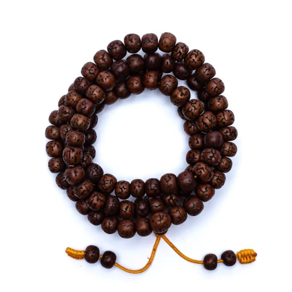 Mala Rudraksha 108 grains poliee -- 1.0 cm