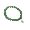 Bracelet Aventurine Verte Perles rondes 8 mm et Breloque Chance