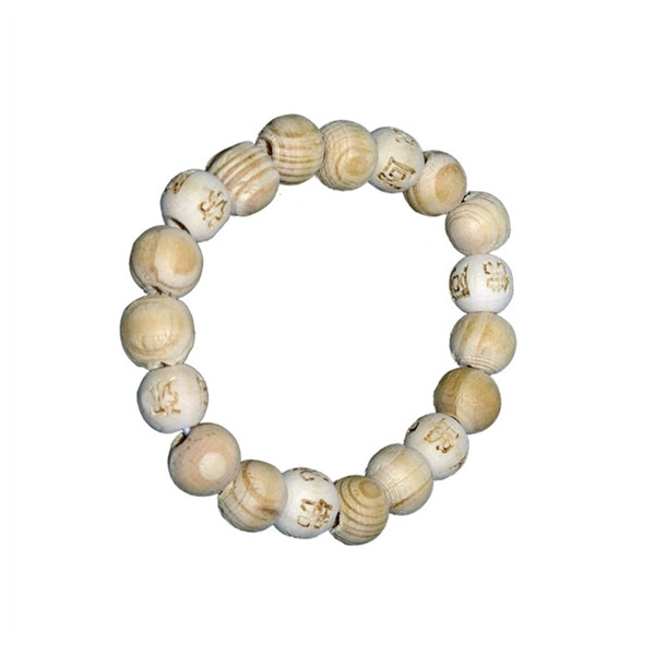 Bracelet Lucky Karma Bois clair Perles rondes 10 mm