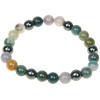 Bracelet Agate Multicolore et Hématite Perles rondes 8 mm