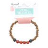 Bracelet Bois, Jaspe Rouge et Pierre de lave Perles rondes 8 mm