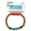 Bracelet Bois, Malachite et Pierre de lave Perles rondes 8 mm