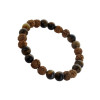 Bracelet Oeil de Tigre et Rudraksha Perles rondes 8 mm