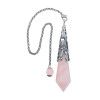 Pendule Pointe Quartz Rose et Métal argenté vieilli Design Witch