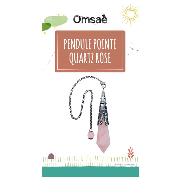 Pendule Pointe Quartz Rose et Métal argenté vieilli Design Witch