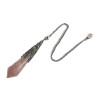 Pendule Pointe Quartz Rose et Métal argenté vieilli Design Witch