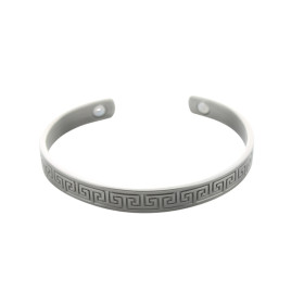 Bracelet cuivre avec Aimants Jonc finition métal argenté