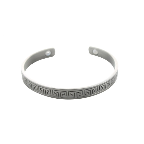 Bracelet cuivre avec Aimants Jonc finition métal argenté