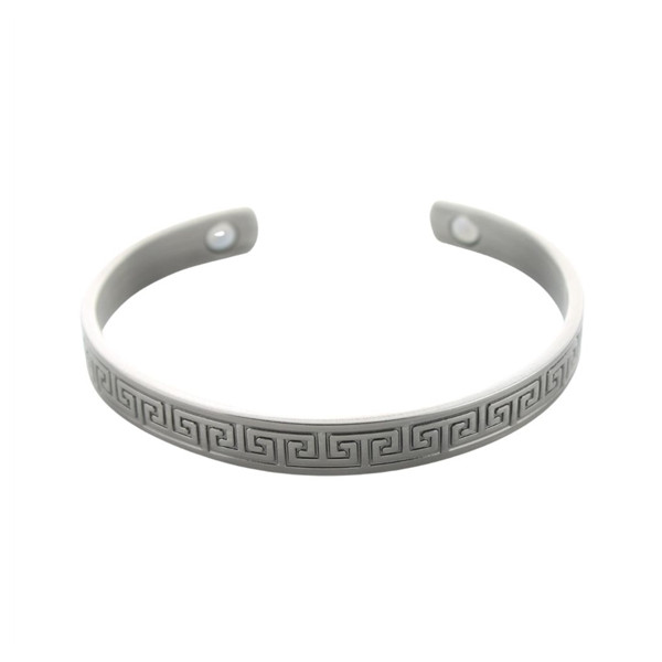 Bracelet cuivre avec Aimants Jonc finition métal argenté