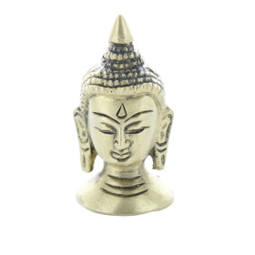 Statuette Tête de Bouddha en Laiton doré mat 5 cm