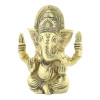 Statuette Ganesh assis en Laiton doré mat 9.2 cm