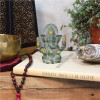 Statuette Ganesh assis en Laiton vert antique 9.2 cm