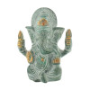 Statuette Ganesh assis en Laiton vert antique 9.2 cm