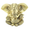 Statuette Ganesh assis en Laiton doré mat 14 cm