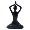 Statuette en Porcelaine Posture du Lotus Anjali Mudra Noir mat 20 cm
