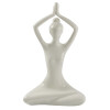 Statuette en Porcelaine Posture du Lotus Anjali Mudra Blanc brillant 20 cm