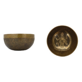 Coffret Bol Chantant Traditionnel Gravure Tara Diamètre 12 cm