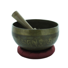 Coffret Bol Chantant Traditionnel Gravure Bouddha Diamètre 14 cm